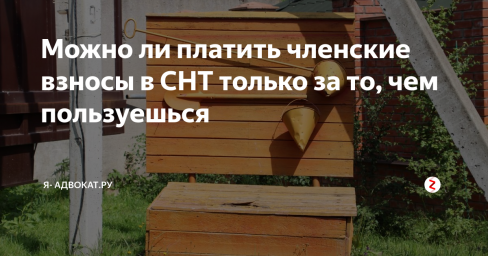 Можно ли платить членские взносы в СНТ только за то, чем пользуешься Можно ли платить членские взносы в СНТ только за то, чем пользуешься